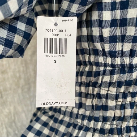 Old Navy black and white Checkered Blouse - Picture 5 of 9